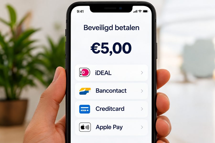 Smartphone met betaalscherm van €5,00