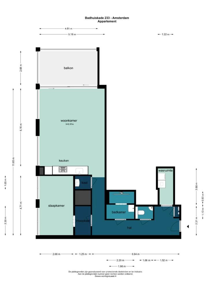 Foto 5 van Appartement aan de Badhuiskade in Amsterdam